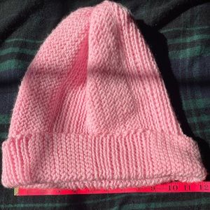 Large Pink Handmade Crochet Beanie